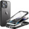 JETech Case for iPhone 14 Pro 6.1-Inch with Built-in Screen Protector Anti-Scratch, 360 Degree Full Body Rugged Phone Cover Clear Back (Black)