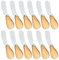 Bzocio 12 PièCes SéRies Fromage ÉPandeur Beurre ÉPandeur Couteaux avec Manche en Bois Sandwich CrèMe Fromage Gâteau Condiment Couteau Ensemble, 4,9 Pouces