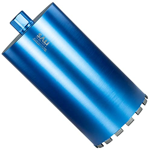 SALI Wet Diamond Core Drill Bits 8/205mm Diameter, 15/380mm Drilling Depth Concrete Core Drill Bit, 1-1/4-7 Thread Core Bit Turbo Laser-Welded Segments with Rebar, Brick, Block, Masonry, Stone