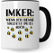 Tasse Imker Geschenk, Wenn ich renne solltest du es auch Geschenkidee Bienenzüchter Kaffee-Becher Tasse mit Spruch lustig Kaffeetasse Bienenvater Witztasse Humor Teetasse (Weiß/Schwarz)