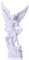 QIANLING San-Miguel-Arcangel-Statue, St.-Michael-Statue aus Kunstharz, Religion, St. Michael der Erzengel siegreich über Satan, Sammlerfigur, geeignet für Sammlung oder Dekoration, Weiß, 31,5 cm