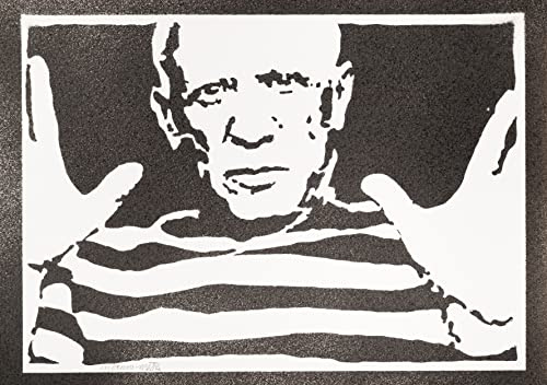 moreno-mata Echtes Handgemachtes Graffiti Pablo Ruiz Picasso Aesthetic Poster & Kunstdrucke Bilder Plakat Handmade Deko Wandbilder Wohnzimmer Wanddeko Geschenke für Männer und Frauen