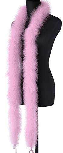 Federboa Hellrosa Federdichten,Flauschige Federboa zum Basteln,Federboa Boa Kostümzubehör,Feder Schal Karneval Boa,Federstola Federschal Damen Mädchen Karnevals Kostüm Accessoire,Halloween,Party,2M