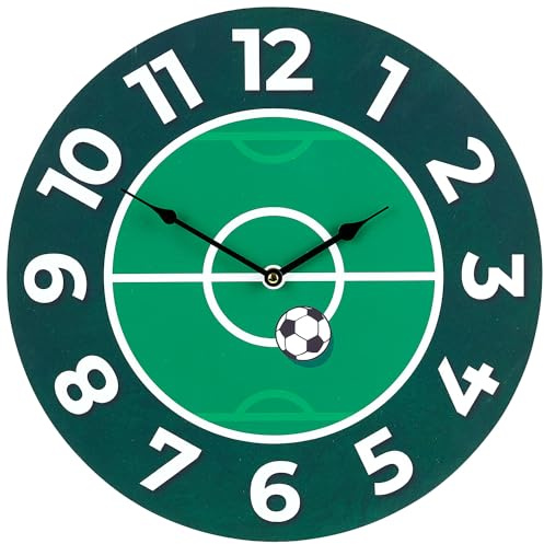 Sportime Design-Wanduhr | Billard-, Dart- oder Tischfußball-Design | geräuscharmes Uhrwerk | Ø 40 cm