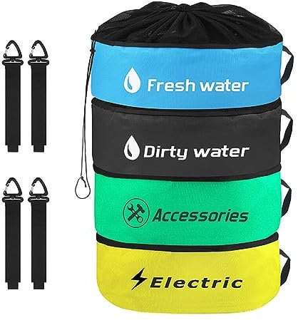 WEISIPU RV Hose Storage Bag Caravan Camping Cable Organizer Water Hose Electrical Cords (Multi 4pcs)