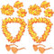 BDSHUNBF 10 Stück Hawaiiketten, Hawaii Blumenketten, Hawaii Kette Blumen, Hawaiianische Leis Girlanden, Stirnbänder Armbänder, für Tropische Party Dekoration