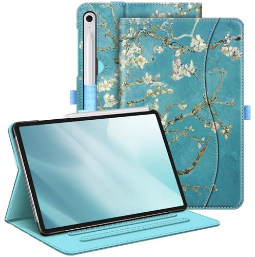 Fintie Étui pour Samsung Galaxy Tab S9 FE 5G 10,9/Galaxy Tab S9 11 2023, Coque de Protection Multi-Angle avec Poche, Mise en Veille/réveil Automatique, Fleur