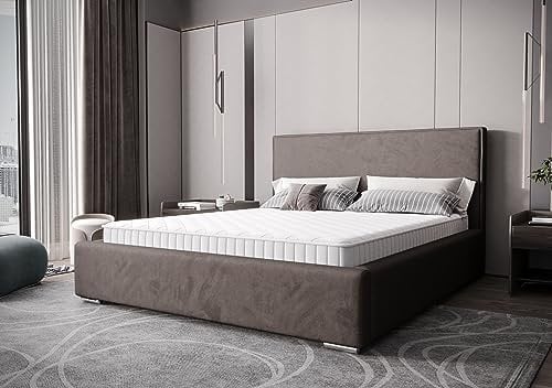 Verona Idee Polsterbett Anton mit Lattenrost Holzrahmen Bettkasten 5 Größen viel Farben Auswahl BRAUN 180cm X 200cm