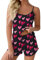 Combinaison Pyjama Stitch, Imprimé Pour Femmes-Ensemble De Vêtements De Détente Pièces Doux Hauts Sans Manches Shorts Assortis Pyjamas Vêtements De Nuit Une Pyjama Short (XXL, Watermelon Red)