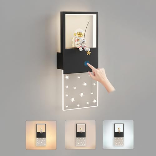 LED Wandlampe mit Touch Schalter Dimmbar Kinderzimmer Wandleuchte Kinder Modern Leselampe Junge Mädchen Nachttischlampe Innen Wandbeleuchtung für Schlafzimmer Wohnzimmer Flur Treppenhaus Babyzimmer