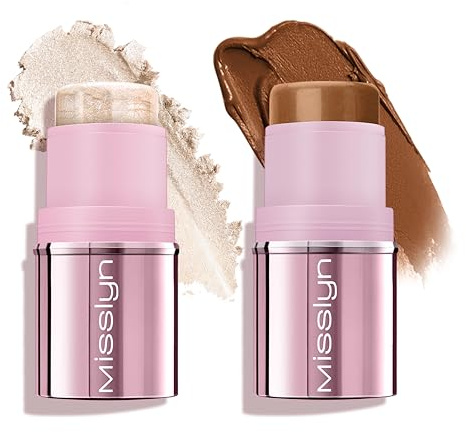 Misslyn | Multi Stick Contouring Gesicht für Lippen, Augen und Wangen, Highlighter und Feuchtigkeitsspendende Creme - Set mit zwei Sticks