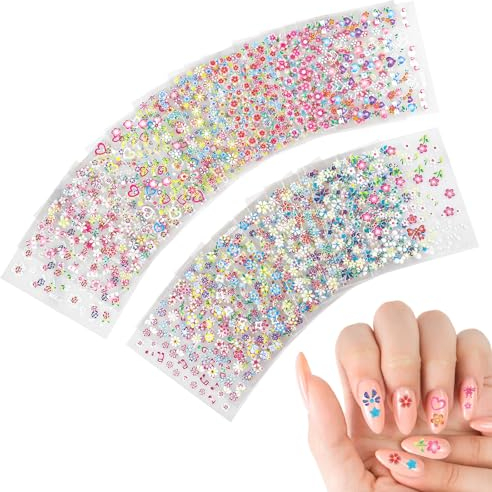 30 Blatt Nagelsticker, Frühling Sommer Blumen Nagelfolie Selbstklebend Nagelaufkleber Charm Nagelfolien Aufkleber DIY Nagel Dekoration Sticker Zubehör für Mädchen Frauen