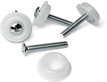 4 Pack Easy Fit M8 x 50mm Headboard Bolts Screws with Improved Stronger Plastic Washers - Secure Fixings for Divan Beds (Standard, 4 x Bolts and Washers)