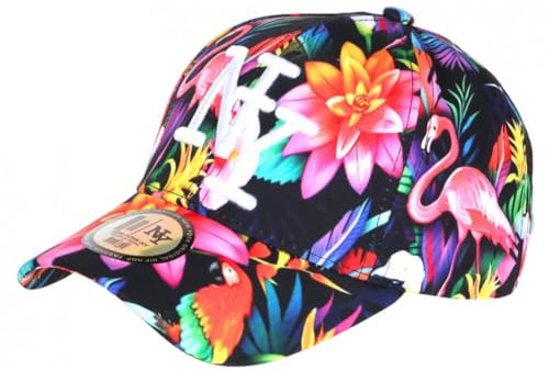 Hip Hop Honour Cappello da bambino fenicotteri rosa stile tropicale NY Baseball da 7 a 11 anni - ragazzo, Rosa, taglia unica