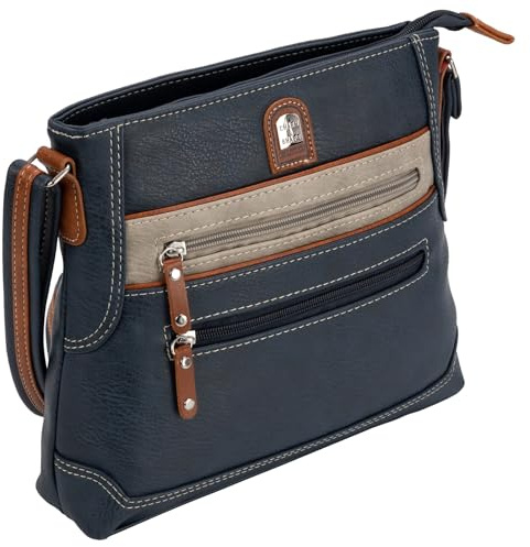 EAAKIE Damen Tasche, Schultertasche, Handtasche, Umhängetasche mit Leder Optik und vielen Fächern