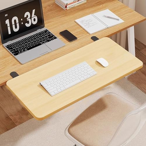 Zenithuxe Ergonomics Desk Extender Tray.No Installation Required.Foldable Keyboard Drawer Tray.Clamp On Desk Shelf.Suitable For Office Desks,dining Tables,bookshelves,games,etc.