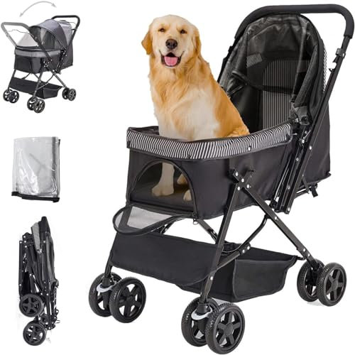 Joyfultails Hundebuggy Faltbar, Hundebox Transporttasche Klappbar bis 20 kg, Hunde Haustier Buggy Pet Stroller Roadster für kleine Hunde Katzen