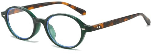 YAMEIZE Blaulichtfilter Brille für Damen Oval Blaulichtfilter Brille Computerbrille Anti Blaulicht Brille Blendfrei Überanstrengung der Augen