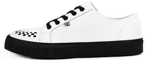T.U.K. Ribbed Sole Sneaker - Zapatillas de Moda para Hombres y Mujeres - Estilo Skate, Punk, Rock y Gótico en Piel, Ante y Lona - Color Blanco Piel - Talla 36