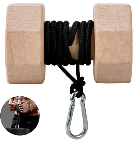 YCHLCHL Rodillo de muñeca de madera y fortalecedor de antebrazo, entrenador de fuerza de agarre, ejercitador de brazo, entrenador de fuerza para dedos y muñecas. (Hexágono)