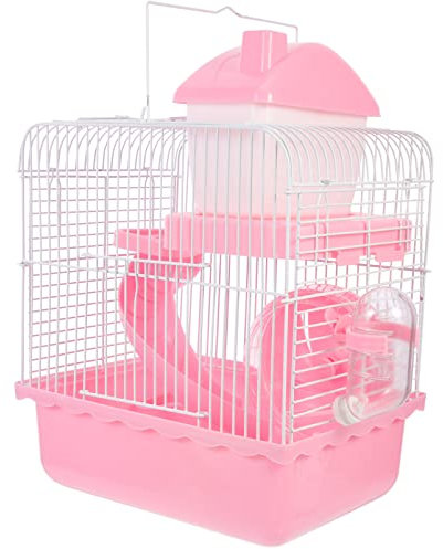 Happyyami Spielzeug Für Hamster Chinchillakäfigzubehör Kleine Tierhütte Hamsterburg Aus Hochwertigem Material Doppelstöckige Für Hamster Und Chinchillas Tierzimmer Zum Schlafen Und