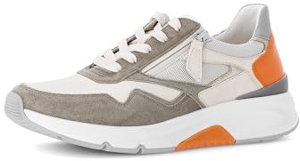 Gabor Damen Low-Top Sneaker, Frauen Halbschuhe,schnürschuhe,schnürer,straßenschuhe,Strassenschuhe,Sportschuhe,Creme/salvia/orange,37 EU / 4 UK
