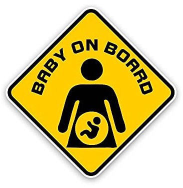 Autocollants AVERTISSEMENT BÉBÉ À BORD Enceinte femme autocollant voiture pare-chocs arrière pare-brise SUV décalque autocollant auto 5X15CM