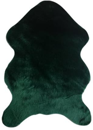 ACESOME Teppich Kunstfell, Faux Lammfell Schaffell Weicher Flauschiger Teppich Kuschelig Wohnzimmer Deko, Nachahmung Wolle Bettvorleger Sofa (Grün, 60 * 90 cm)