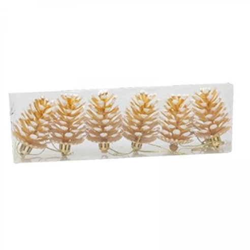 Nishiyuenyi 2X 6Pcs Künstliche Tannenzapfen Weihnachten Baum Dekoration Urlaub Charms Hängen Ornament Weihnachten Anhänger für Fenster Festivals