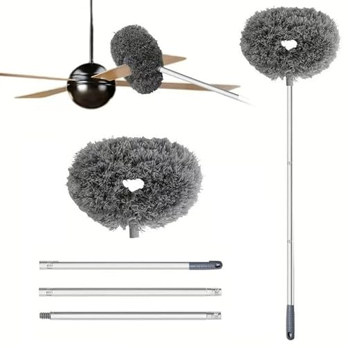 MLHpeak Ceiling Fan Cleaner Duster, Adjustable and Removable Fan Blade Cleaner from 18 to 62 Inches for Cleaning Walls Bookshelves Furniture Door Window Top (Gray)