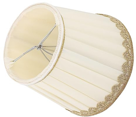 Plissierter Lampenschirm aus Chiffon, Ersatzabdeckung Beige | Dekorative Streuung, Leicht zu Montieren und Abzunehmen, Passend für Wohnräume und Deckenleuchten