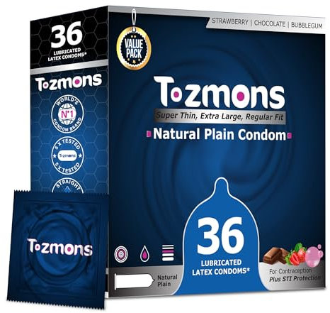 Tozmons Kondome Männer - Gefühlsecht Ultra Dünn Für Maximalen Komfort - Normale Passform Und Natürliches Gefühl - Condoms Für Männer Mit Ultradünnem Gefühl Für Maximales Vergnügen (Pack of 36)