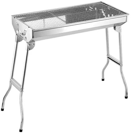 Stainless Steel Folding Charcoal BBQ Grill – Large Portable Barbecue with Air Vents & Carry Handle – Ideal for Outdoor Cooking, Camping, Hiking, Picnics, Garden Parties