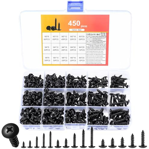 AIOUHMYM 450 Pcs Tornillos Autorroscantes