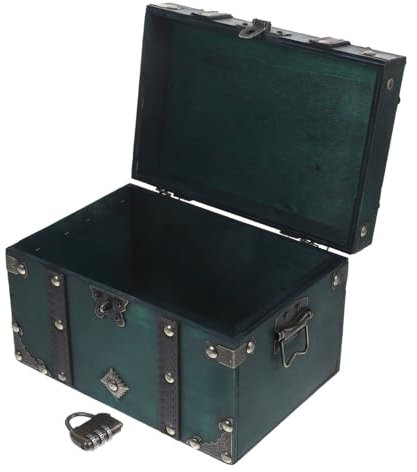 Vaguelly Boîte à Bijoux Vintage avec Cadenas à Code Coffre Au Style Rétro pour Rangement de et Accessoires Grand Modèle avec Finitions Élégantes pour Décoration ou Stockage Polyvalent