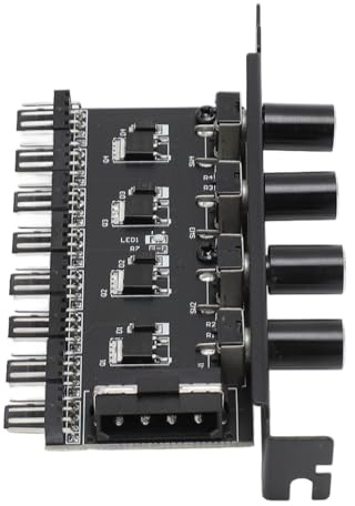 Haofy Space Saving 4 Knopfkühlung Lüfter Speed Controller Sturdy PC 8 Kanäle Lüfter Hub für CPU -Hülle HDD VGA PWM FAN12V -Steuerung für die PCI Slot Installation