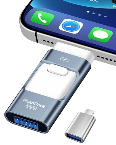 ZARMST USB Stick 128 GB für Smartphone, 4-in-1 USB 3.0 Speicherstick, Blau | Vielseitiges Flash-Laufwerk für Handys, Tablets & PC, Fotos & Videos sichern, schnelle Datenübertragung, Dateiaustausch