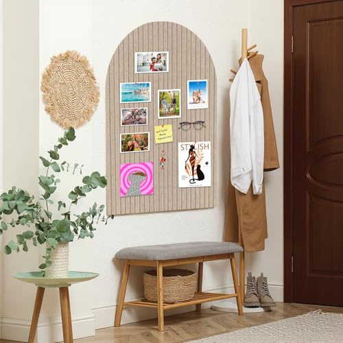 Topzora 60 x 90cm Große Pinnwand Filz Selbstklebend mit 50 Pinnnadeln,6 Stück 30x30cm Vision Board,Bogen Filz Pinnwand für Wände in der Schule, zu Hause, im Büro（Braun-12）