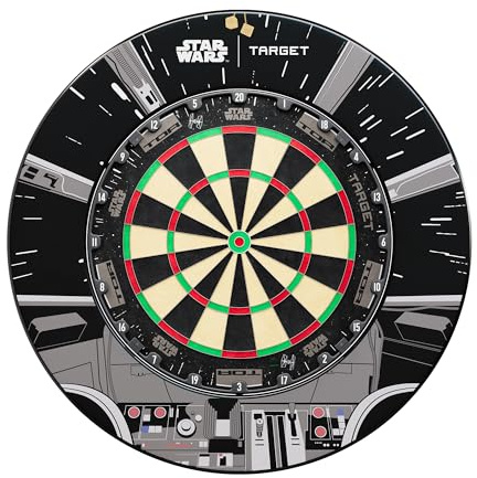 Target Darts Star Wars Tor Dartboard & Surround Bundle | Stahlspitzen-Dartscheibe, Wettkampfstandard, Komplettes Dartboard-Set für zu Hause, Disney Galaxy Design
