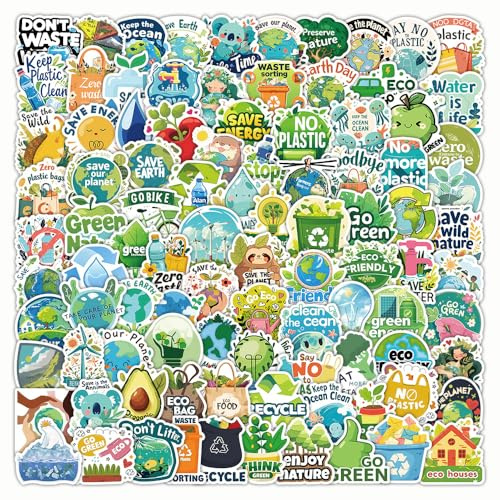 Umweltschutz der Erde Aufkleber für Jugendliche Erwachsene 200 Stück Earth Aesthetics Vinyl Sticker Set Auto Motorräder Fahrrad Skateboard Snowboard Gepäck Laptop Koffer Helm Motorrad Computer