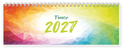 Trötsch Schreibtischquerkalender Timer Farben (eine Woche 2 Seiten) 2027: Tischkalender Wochenkalender