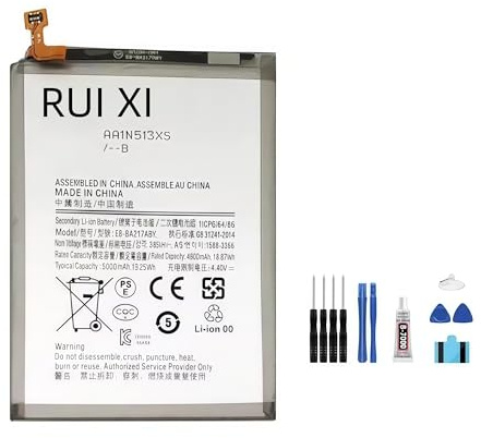 RUI XI Akku kompatibel für Samsung Galaxy A21S A217 A12 SM-A125 SM-A217F EB-BA217ABY 5000mAh Akku
