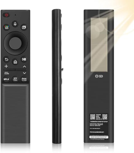 Telecomando Solare Vocale per Sam-Sung Smart TV, BN59-01357B Telecomando Solare Universale con Ricerca Vocale e Ricarica, Compatibile con Serie Sam-Sung The Frame, Neo QLED, Crystal UHD 4K TV