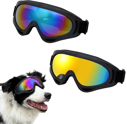 NiceNaiils 2 Pièces Lunette pour Chien, Lunettes de Soleil pour Chiens, Protection UV, Coupe-Vent