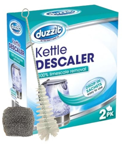 Complete Kettle Descaling Kit | Drop-In Descaler Sachets, Reusable Descaler Ball, Mini Spout Brush, Hard-to-Reach Areas