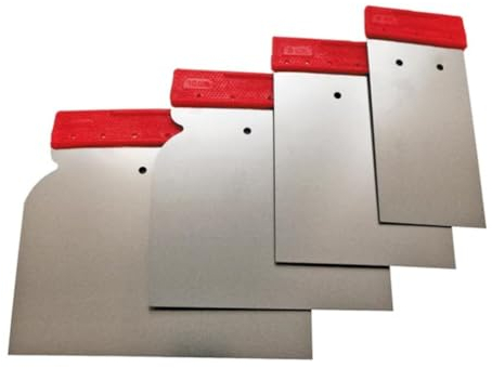 Toolland Spatola per stucco, set, 4 pezzi, manico in plastica