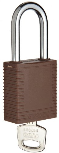 Lockout Nylon Vorhängeschloss, 38mm x 44mm x 20mm, Braun, 6er Pack