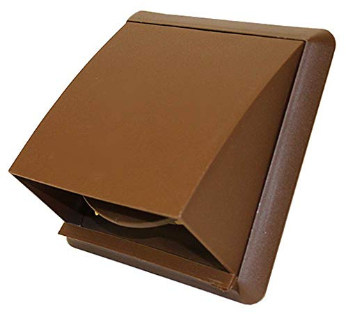 Kair Brown 110 x 54mm Cowled Wall Vent Grille with Backdraught Shutter | Push-fit installation, Helps prevent backdraughts, Cowl helps block rain and wind, For 100mm flat ducting