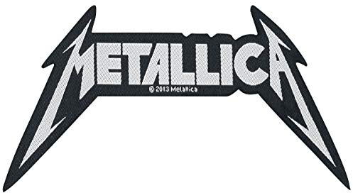 Metallica Shaped Logo Unisex Patch schwarz/weiß 100% Polyester Band-Merch, Bands