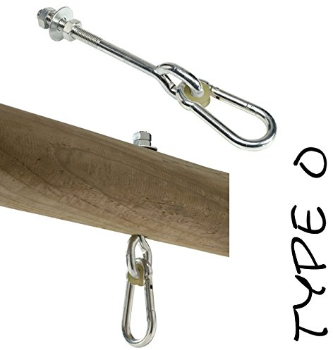 Gartenwelt Riegelsberger Crochet de balançoire type O avec mousqueton M12 pour poutres de 90 à 120 mm à visser